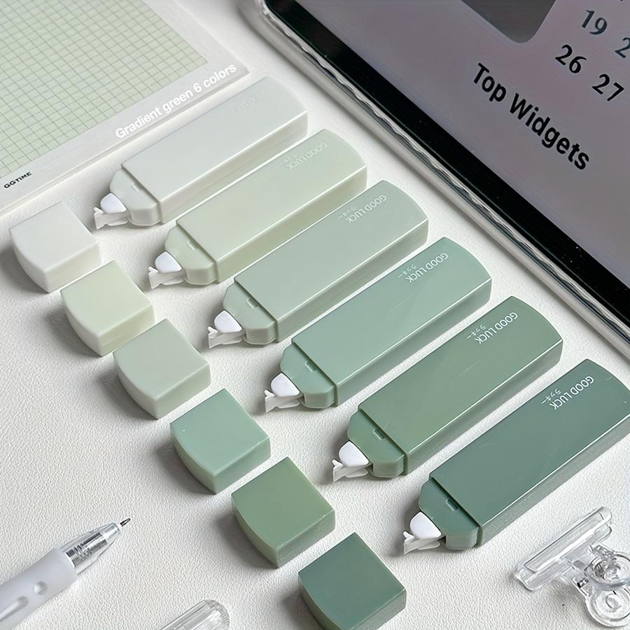 6ks/sada přechodů barev Macaron Přenosná korekční páska s tlumením bez stopy čtvercového tvaru pro školní kancelářské potřeby zpět do školy