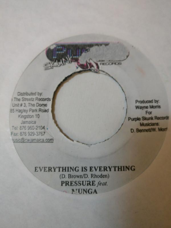 

7inch Record PRESSURE / MUNGA - Everything Is Everything / Operatio none Purple Skunk Re 2007 Jamaica Reggae, Ska & Dub Used