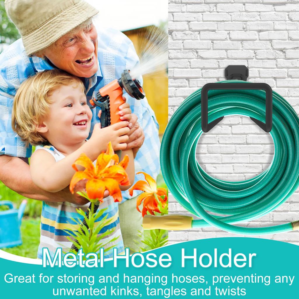 Garden Hose Rack Garage Hooks With Anti-Slip Coating Wall Mount Storage Organizer Wall-Mounted Hose Hanger