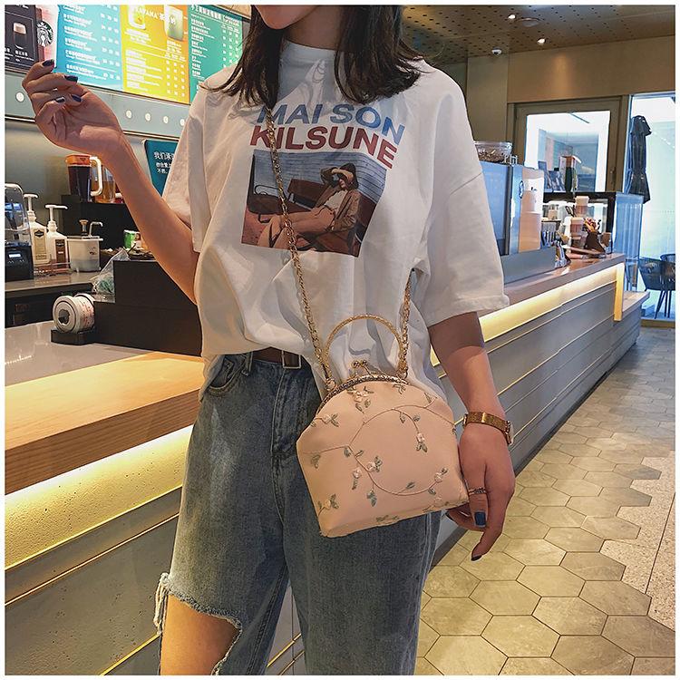 Lace Gold Bag Female Retro Chinese Style with Cheongsam Bag Handbag Small Fresh Shell Bag