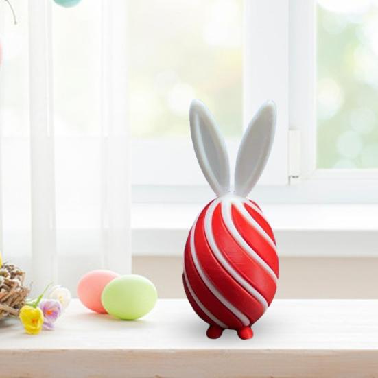 3D Geprint Spiraal Paasei Uniek Sensorisch Fidget Speelgoed met Konijnenoor voor Volwassenen Stressverlichting Paasmand Vullers Feestartikelen