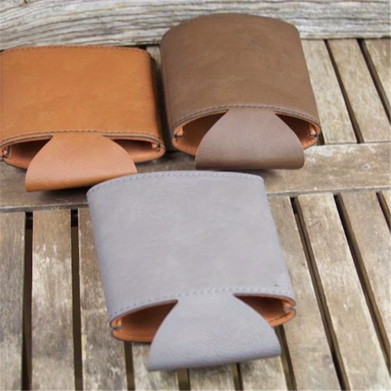3pcs Leather Beer Bottle Cover Vintage Leather Insulation Can Cup Cover Wedding Gift Cola Bottle Leather Cover