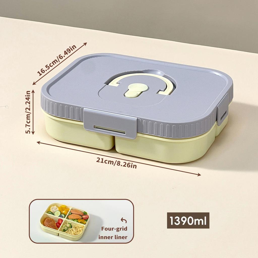 Reusable Plastic Lunch Container With Compartment Portable Sealed Lunch Box School Picnic Fruit Salad Bento Box Microwave Safe