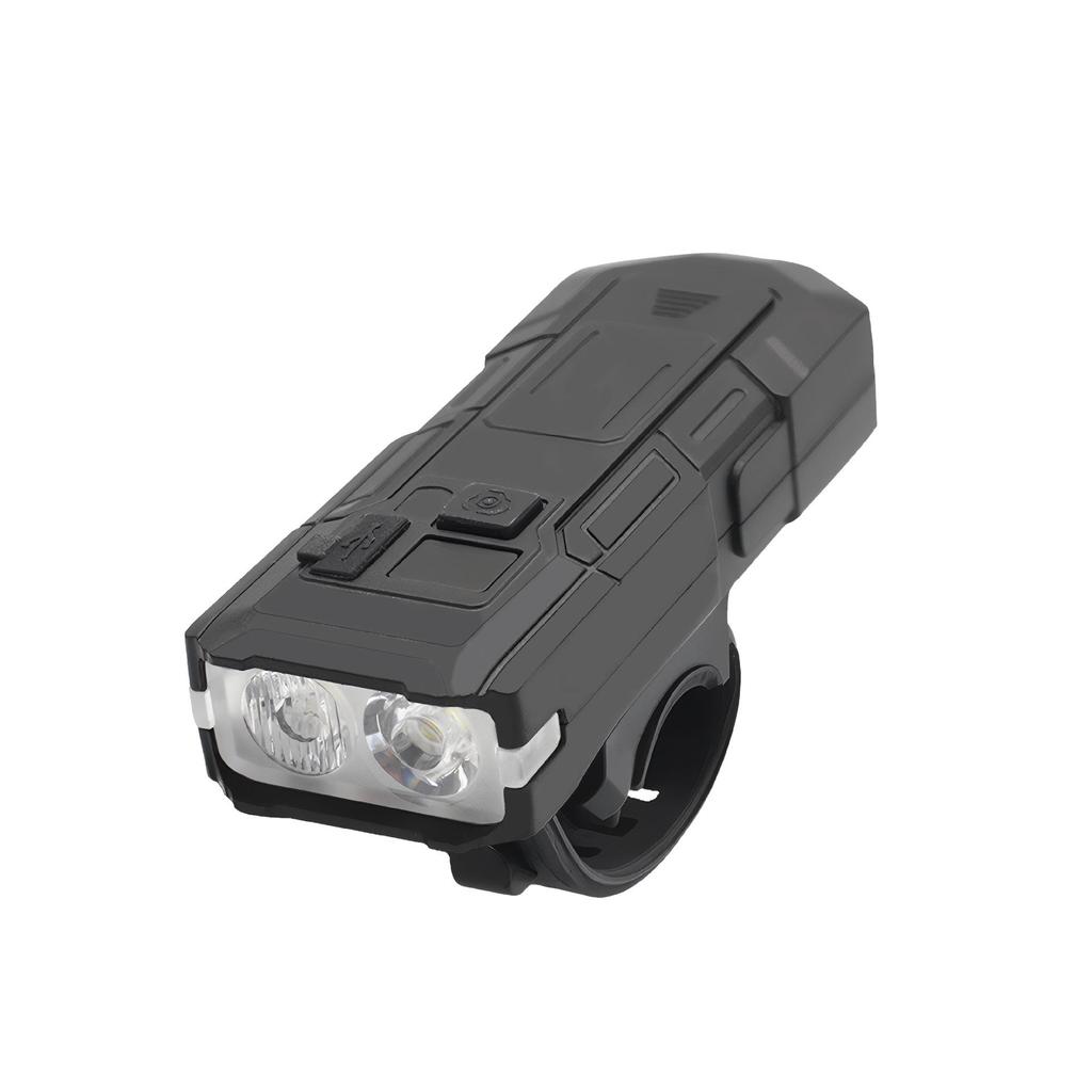 Super Bright Double 8-LED Bicycle Front Light with Type-C Charging & Power Display for Mountain Bikes