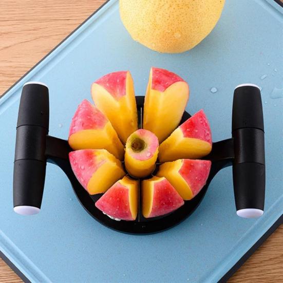 

Fruit Slicer Food Grade Average Pieces 8 Sharp Blades Remove Core Slicing Reusable Stainless Fruit Potato Slicer Melon Cutter Kitchen Tool чорний