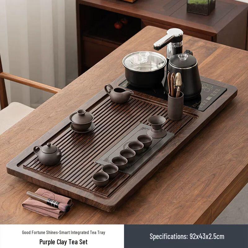 Jiakangming Modern Automatic Kung Fu Tea Set with Wooden Tray