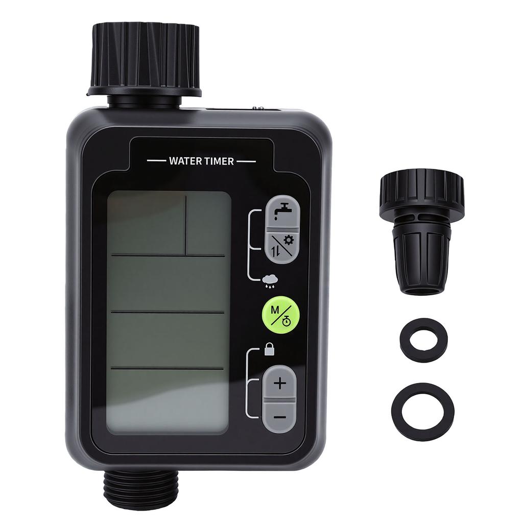 Wasserdurchflussmesser Wasserdichtes LCD-Display Bewässerungszeitschaltuhr mit Regensperre 9 Programmierbare Modi für Außenbereiche Gärten Rasenflächen