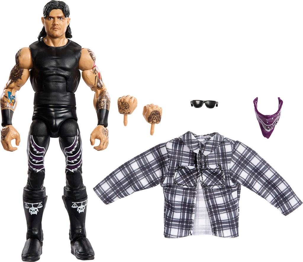 Mattel WWE Elite Action Figure Series Dominik Mysterio Collectible with 25 Articulated Points Interchangeable Hands & Accessory, #109 6-Inch &