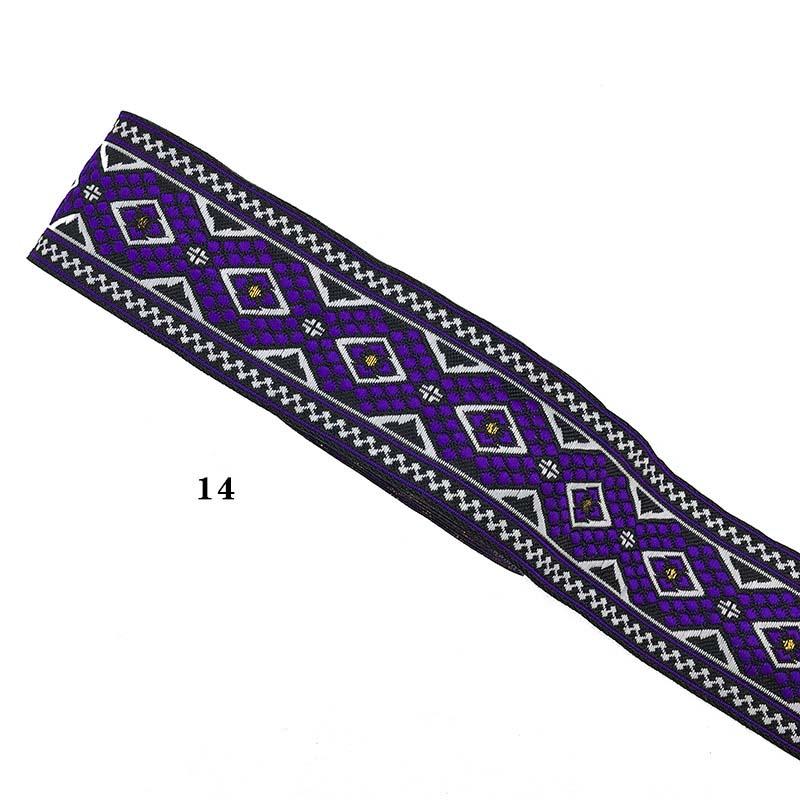 Cinta de Pasamanería Bordada Jacquard de Encaje Étnico para Adorno de Borde de Cuello de Vestimenta de Ropa Nacional Tradicional de Bricolaje de 5 cm