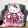 Hello Kitty With Pink Bows And Polka Dots Background Space Multipurpose Personalized Blanket Personalized Text Warmthful Decor Perfect For Sofa Couch