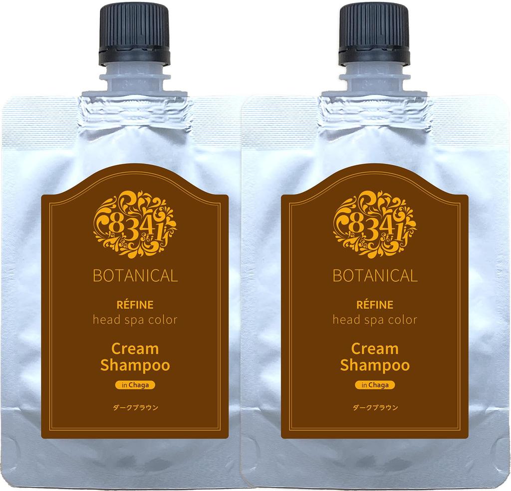 Refine Head Spa Color Cream Shampoo for Gray 80mL 80mL Hair, + (Dark Brown)