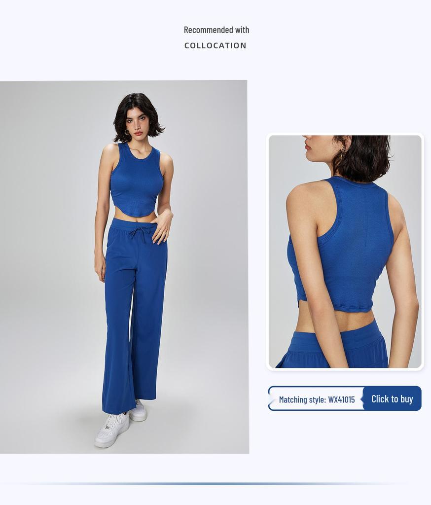 Women's High Waist Wide Leg Yoga Pants with Sun Protection and Pockets