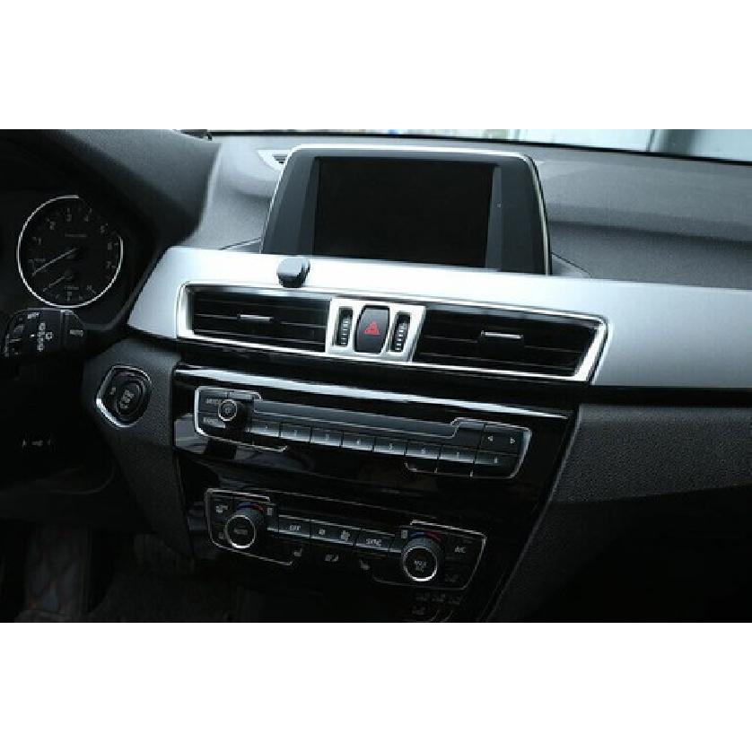 Central Console Air Outlet Vent Matte Silver Cover Trim For BMW X1 F48 2016-2021