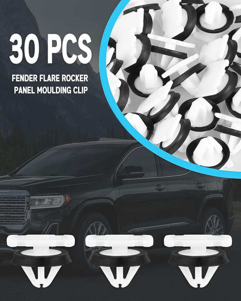 Compatible Fastener Clip for Cadillac, Chevrolet, Jeep, and Buick Car Door, Side Skirt, Fender Flare Trim