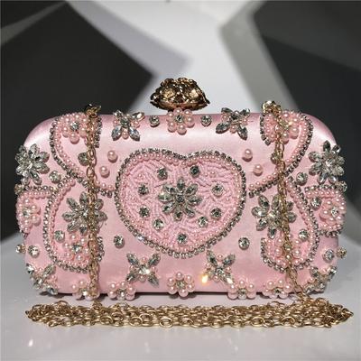 Fashion Diamonds Prom Clutch Bag Beaded Handle Rhinestones Evening Purse High Quality Women Luxury Party Tote Day Bag Crossbody