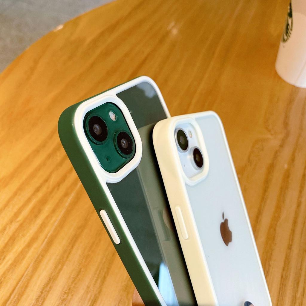 Applicable To Iphone16ProMax Acrylic Phone Case Two Color Youdun 15 Transparent Apple 14 Creative Contrast Color Set