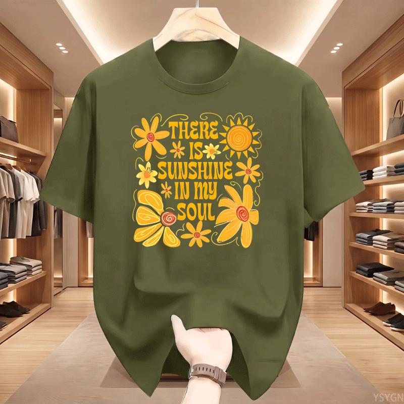 Sunshine In My Soul Tshirt Unisex Unisextal Health T Shirt Retro Boho Summer Vibes Tshirt Flower Tee Casaul Round Neck Tees Tops