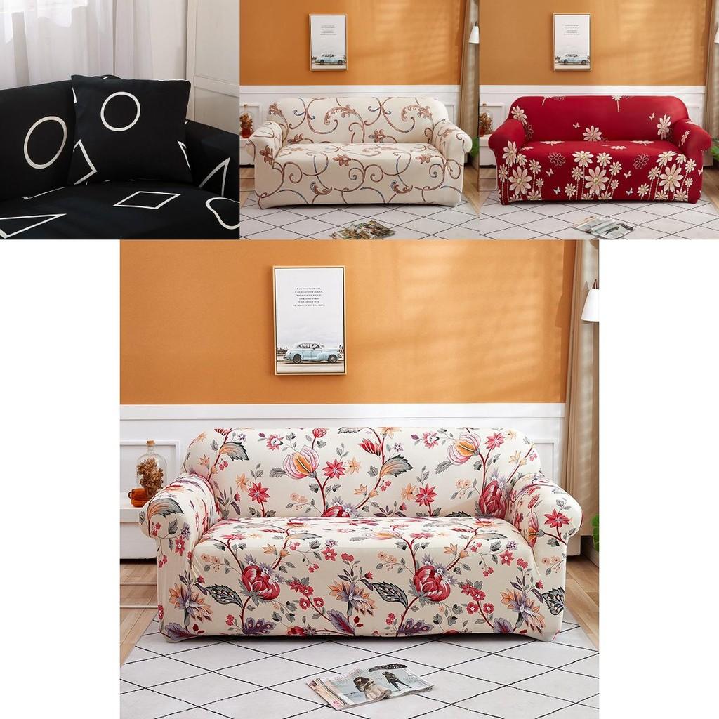 Floral Leaves Printed Soft Sofa Cover For 1/2/3/4 Seater Couches Excellent Fit And Stretch