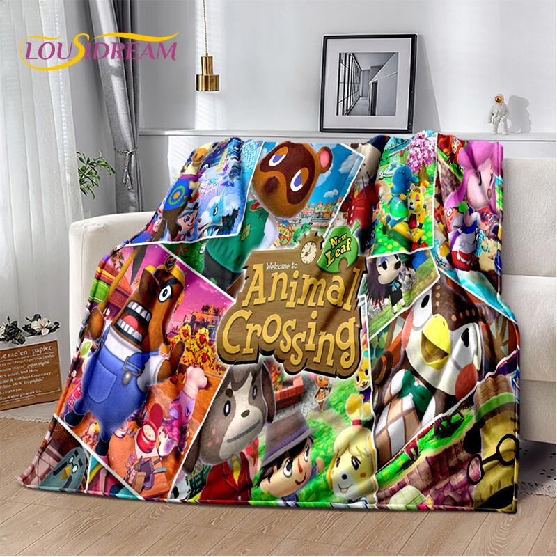 Manta de dibujos animados de Animal Crossing New Horizons, manta suave para el hogar, dormitorio, cama, sofá, Picnic, viaje, oficina, manta para niños