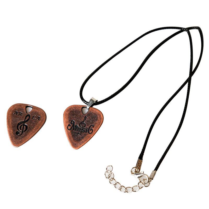 Electric Guitar Metal Pick Pendant - Zinc Alloy Steel Sheet Necklace