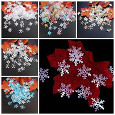 Multi-color Christmas Snowflakes Confetti Glitter DIY Artificial Snowflakes 1.5cm/2cm/3cm Snowflake Sequins Cake Decor