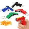Universal Mini Keychain Car Keychain Toy Gun Shooting Pistol  Kid Outdoor Party Folding Metal Gun Gift  Car Styling Keyring