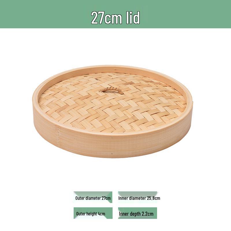 Portable Bamboo Steamer Basket with Lid for Mantou, Baozi, Xiaolongbao – Stackable Woven Design