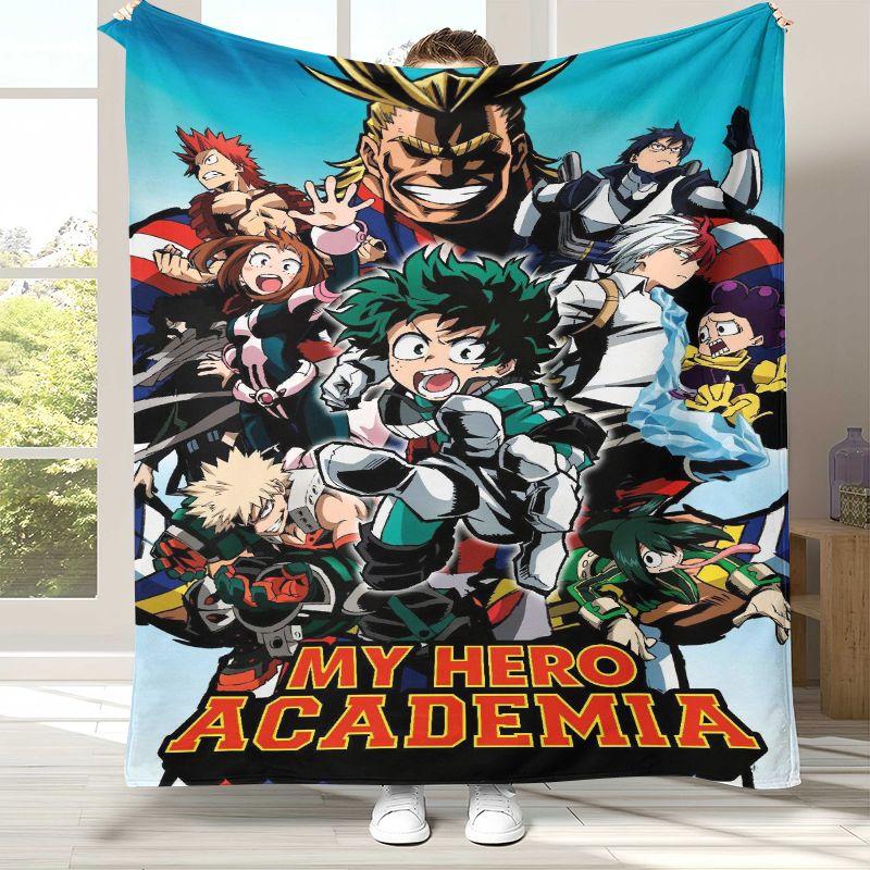 My Hero Academia Anime Cartoon Flannel Blanket,Ultra Soft Warm Plush Throw for Home Bedroom Bed Sofa Cover Camping Picnic gift