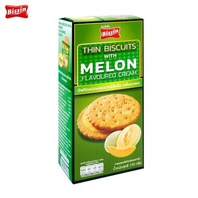 Bissin Tenké sušenky s melounovým krémem 170 g x 1 ks / 3 ks / 6 ks - Thai Snacks