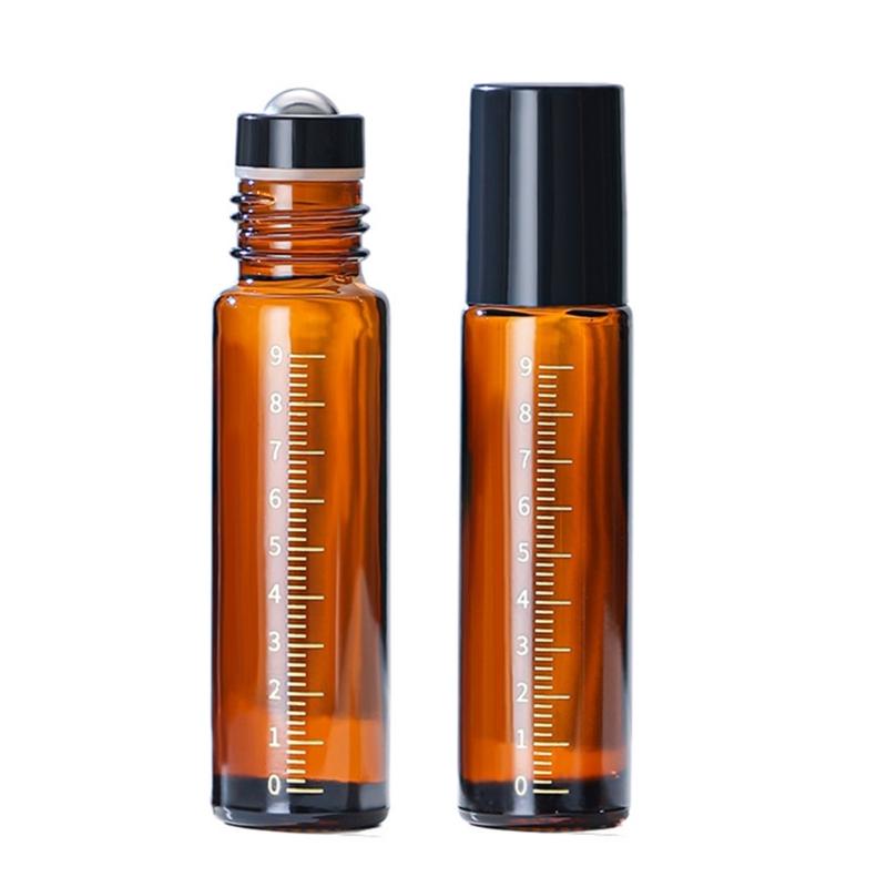 Essential Oil Roller Bottles 10ml Dropper Bottles Amber Glass Roller Bottles with Caps for Travel Glass Roll on Bottles