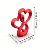 3D Printed Double Heart Ornament Lovers Gifts Hollow Heart Models Car Interior Ornament  Home Decor