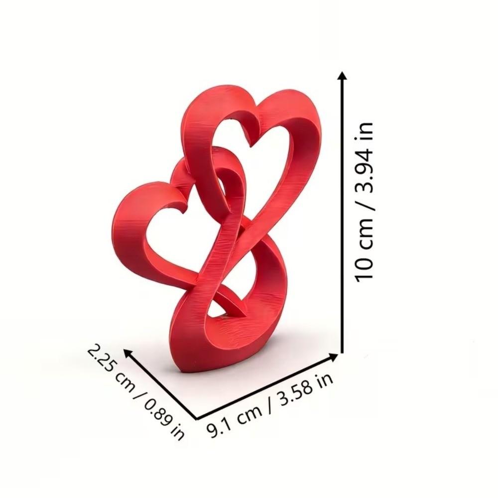 3D Printed Double Heart Ornament Lovers Gifts Hollow Heart Models Car Interior Ornament Home Decor