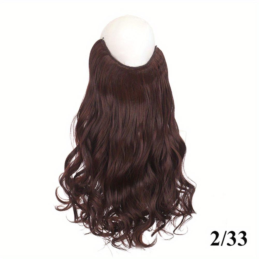 Long Curly Synthetic Hair Extensions With Invisible Wire Fishing Line Hair Extensions Hairpieces Fake Hair For Women
