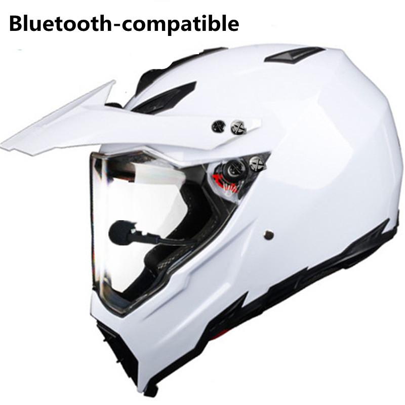 2025 Motorcycle Bluetooth DOT BT Speakers Motocross Music Player Gloss Black Compatible with Apple Android for Road Cross Helmet