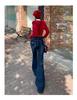 2026 Spring/Autumn American High-Waisted Micro-Flare Jeans for Women - Stretch, Slimming, and Flattering.