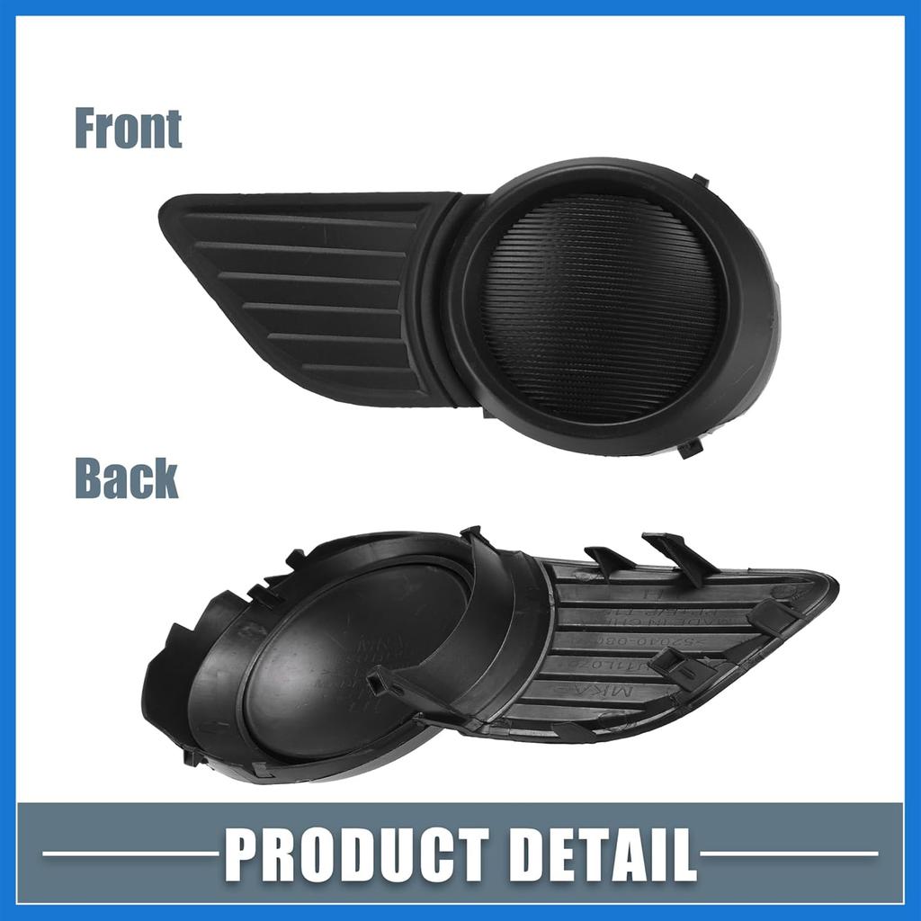 Front Left Right Side Fog Light Grille Cover 52128-08020 52127-08020 Fog Light Bezel Cover Trim for Toyota Sienna 2011-2015 1 Pair Auto Accessories