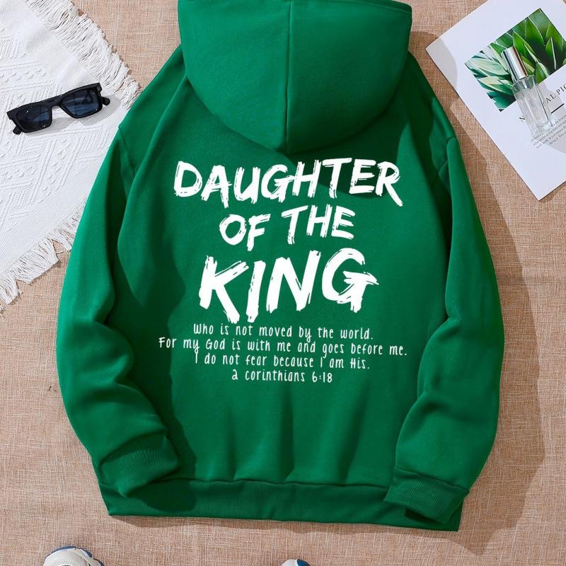 European-Size Letter Print Long Sleeve Hoodie with Pocket