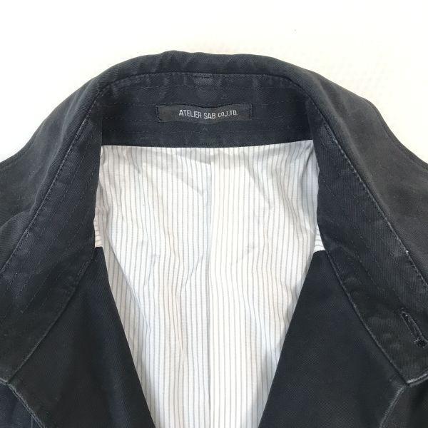 ATELIER SUB short trench coat men’s S-M 48 black cotton(USED)