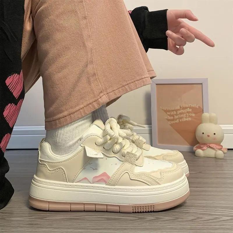 Contrast Color Woman Footwear Spring Autumn Aesthetic Shoes for Women Deals 39 Y2k Fashion High Quality On Offer Vulcanized Shoe