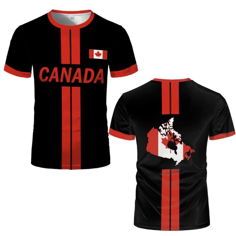 Canada Vlag Bedrukte Volwassen Voetbalshirt Ademend Buiten Sport Training T-shirt Ademend Casual Top