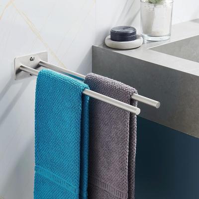 Edelstahl Badezimmer Handtuchhalter Wandmontiert Doppelstange Handtuchstange Duschtuchhalter Badezimmer Organizer Haushaltsartikel