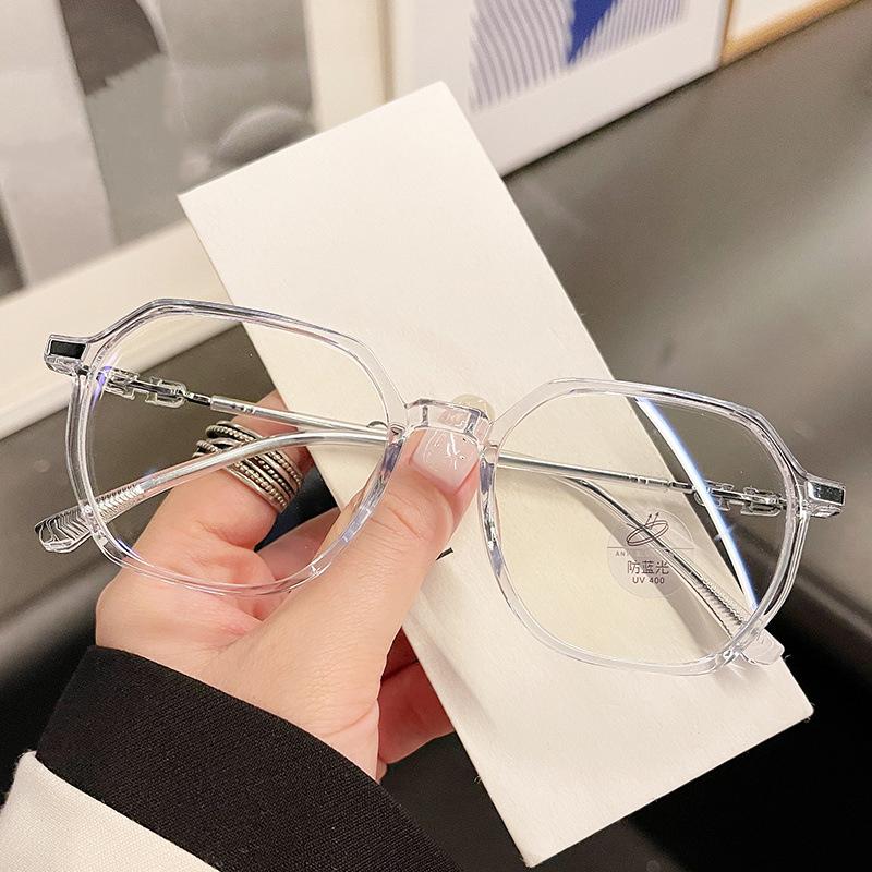 Fashion Big Square Frame Anti Blue Light Reading Glasses Women Men TR90 Metal Ultralight Gaming Computer Eyewear