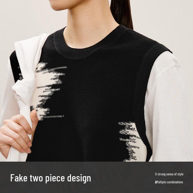 Less 2024 Autumn Merino Wool Short Sleeve Pullover Sweater