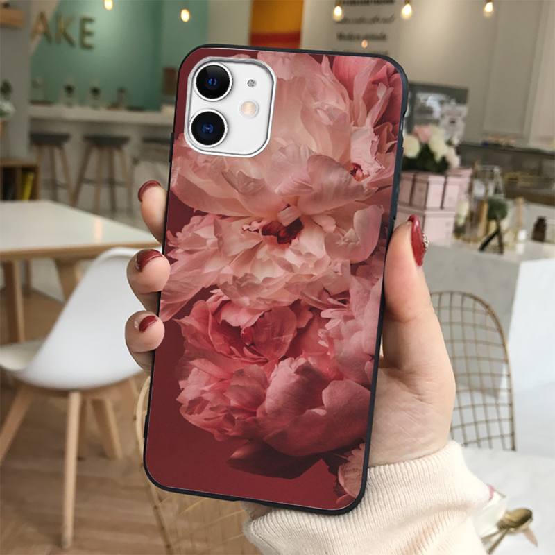 Yinuoda Elegant Pink Purple Peony Flower Onthe Vase Phone Case for iPhone 11 12 13 mini pro XS MAX 8 7 6 6S Plus X 5S SE 2020 XR