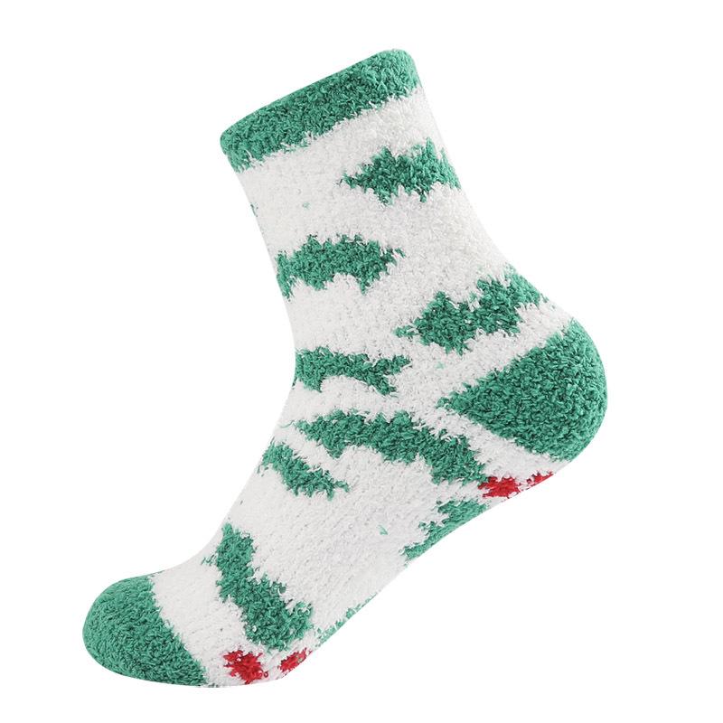 

Модные рождественские носки, зимние утепленные носки из микрофибры кораллового цвета, домашние напольные терможенские носки One Size