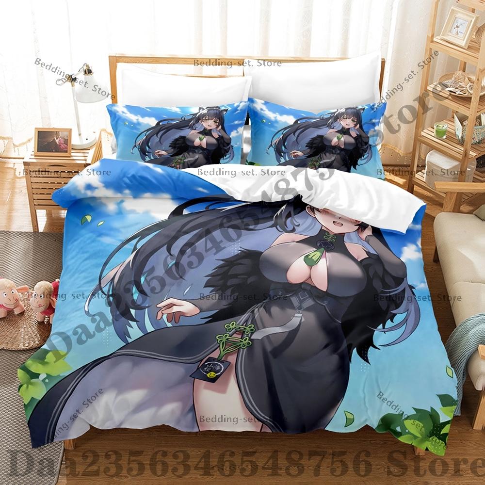 Comforter Sunohara Shun Blue Archive Bedding Set Single Twin Full Queen King Size Bed Set Adult Bedroom s Anime Bed
