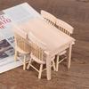 1Set 1/12 Dollhouse Miniature Dining Table Chair Doll House Wooden Furniture Toy