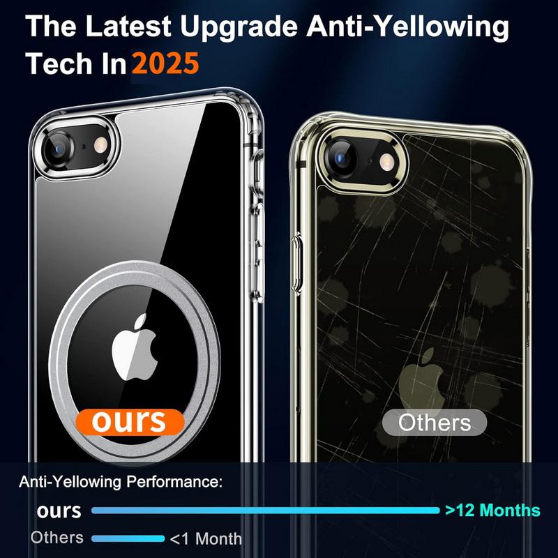Clear Slim for Magsafe Phone Case For iPhone 16 Pro Max 15 Pro 14 13 Wireless Charge Magnetic Shockproof TPU Soft Edge Transparent Hard PC Back Cover