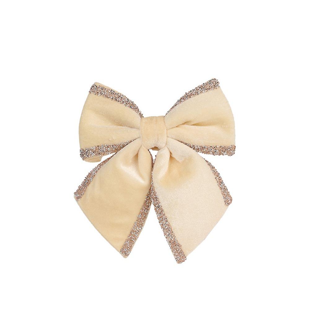 Cartoon Flocking Christmas Bow Ornaments Merry Christmas Decorations  Party Wedding Decoration