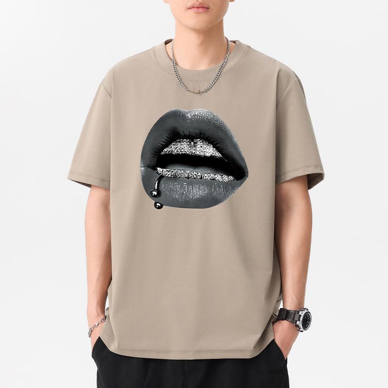 12 Colors Black Lips Men's Short Sleeves T-Shirt 100% Cotton Man Plus Size Tee